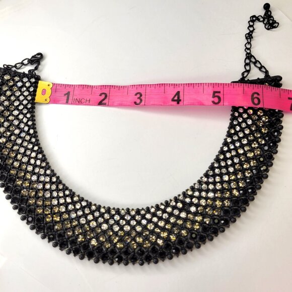 Crystal and Black Choker Necklace - Picture 8 of 13